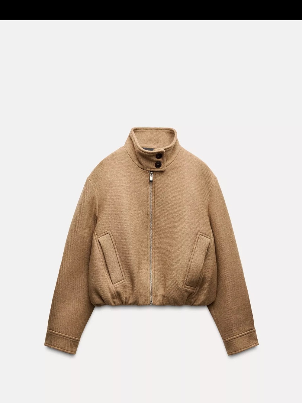 Women’s Camel Wool Blend Bomber Jacket - Zara